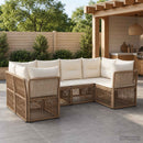 Havesofa Sæt 6 stk. 6-Antal sæder Beige polyrattan