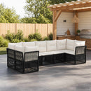 Havesofa Sæt 7 stk. 7-Antal sæder Sort polyrattan