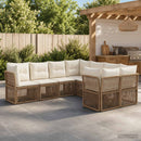 Havesofa Sæt 8 stk. 8-Antal sæder Beige polyrattan