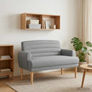 Lænestol med knap tufting Lysegrå 116 x 67 x 80 cm Stof