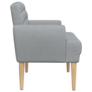 Lænestol med knap tufting Lysegrå 116 x 67 x 80 cm Stof