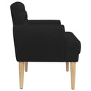 Lænestol med knap tufting Sort 116 x 67 x 80 cm Stof