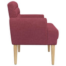 Lænestol med knap tufting Vinrød 116 x 67 x 80 cm Stof