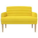 Lænestol med knap tufting Lys Gul 116 x 67 x 80 cm Stof