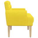 Lænestol med knap tufting Lys Gul 116 x 67 x 80 cm Stof