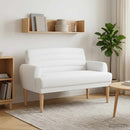 Lænestol med knap tufting Hvid 116 x 67 x 80 cm Stof