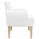 Lænestol med knap tufting Hvid 116 x 67 x 80 cm Stof