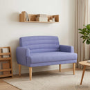 Lænestol med knap tufting Jeans blå 116 x 67 x 80 cm Stof