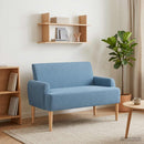 Lænestol med knap tufting Blå 116 x 67 x 81 cm Velourstof