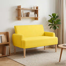 Lænestol med knap tufting Lys Gul 116 x 67 x 81 cm Velourstof