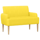 Lænestol med knap tufting Lys Gul 116 x 67 x 81 cm Velourstof