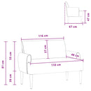 Lænestol med knap tufting Lys Gul 116 x 67 x 81 cm Velourstof