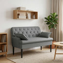 Lænestol med knap tufting Mørkegrå 111 x 68 x 80 cm Stof