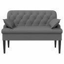 Lænestol med knap tufting Mørkegrå 111 x 68 x 80 cm Stof