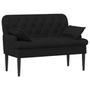 Lænestol med knap tufting Sort 111 x 68 x 80 cm Stof