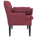 Lænestol med knap tufting Vinrød 111 x 68 x 80 cm Stof