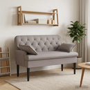 Lænestol med knap tufting Gråbrun 111 x 68 x 80 cm Stof