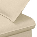 Lænestol med knap tufting Cremefarvet 111 x 68 x 80 cm Stof