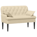 Lænestol med knap tufting Cremefarvet 111 x 68 x 80 cm Stof
