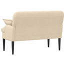 Lænestol med knap tufting Cremefarvet 111 x 68 x 80 cm Stof