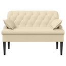Lænestol med knap tufting Cremefarvet 111 x 68 x 80 cm Stof