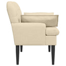 Lænestol med knap tufting Cremefarvet 111 x 68 x 80 cm Stof