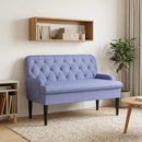 Lænestol med knap tufting Jeans blå 111 x 68 x 80 cm Stof