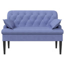 Lænestol med knap tufting Jeans blå 111 x 68 x 80 cm Stof