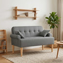 Lænestol med knap tufting Mørkegrå 120 x 65 x 79 cm Stof