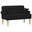 Lænestol med knap tufting Sort 120 x 65 x 79 cm Stof
