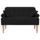 Lænestol med knap tufting Sort 120 x 65 x 79 cm Stof