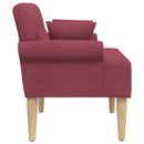 Lænestol med knap tufting Vinrød 120 x 65 x 79 cm Stof