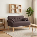 Lænestol med knap tufting Mørk Brun 120 x 65 x 79 cm Stof