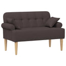 Lænestol med knap tufting Mørk Brun 120 x 65 x 79 cm Stof