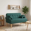 Lænestol med knap tufting Mørkegrøn 120 x 65 x 79 cm Stof