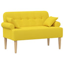 Lænestol med knap tufting Lys Gul 120 x 65 x 79 cm Stof