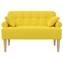 Lænestol med knap tufting Lys Gul 120 x 65 x 79 cm Stof