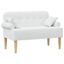 Lænestol med knap tufting Hvid 120 x 65 x 79 cm Stof