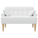 Lænestol med knap tufting Hvid 120 x 65 x 79 cm Stof