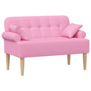 Lænestol med knap tufting Lyserød 120 x 65 x 79 cm Stof
