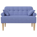 Lænestol med knap tufting Jeans blå 120 x 65 x 79 cm Stof