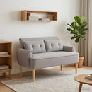Lænestol med knap tufting Lysegrå 117 x 67 x 77 cm Bouclé