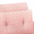 Lænestol med knap tufting Lyserød 117 x 67 x 77 cm Bouclé