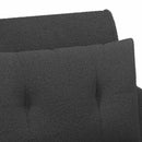 Lænestol med knap tufting Mørkegrå 117 x 67 x 77 cm Bouclé