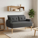 Lænestol med knap tufting Mørkegrå 117 x 67 x 77 cm Bouclé