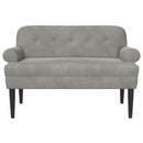 Lænestol med knap tufting Lysegrå 120 x 66 x 78 cm Fløjl