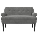 Lænestol med knap tufting Mørkegrå 120 x 66 x 78 cm Fløjl