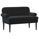 Lænestol med knap tufting Sort 120 x 66 x 78 cm Fløjl