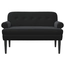 Lænestol med knap tufting Sort 120 x 66 x 78 cm Fløjl
