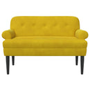 Lænestol med knap tufting Gul 120 x 66 x 78 cm Fløjl